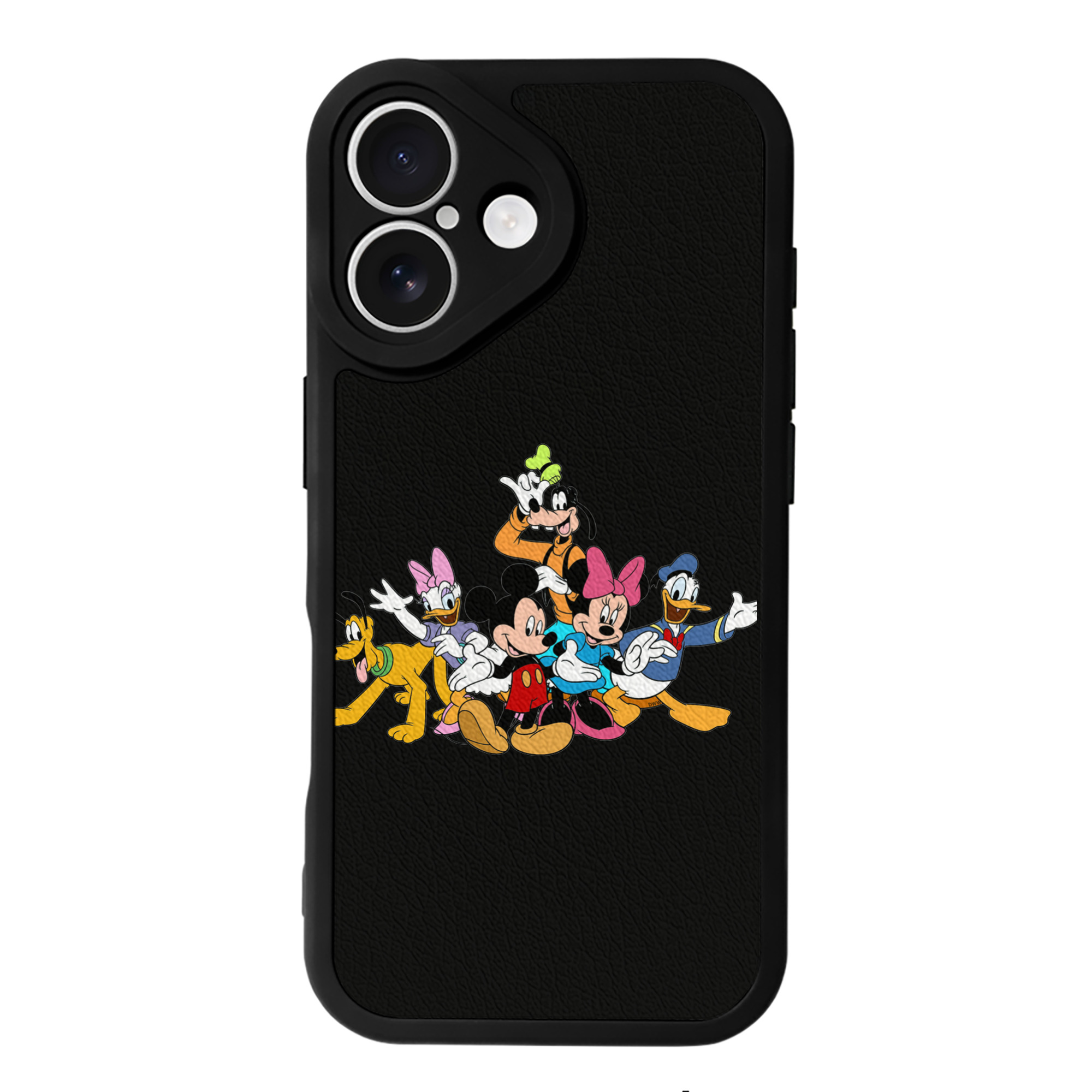 （画像用） ミッキーマウス Mickey Mouse 【iPhone 16シリーズ対応】シリコンスマホケース（レザー調） 材質：シリコン